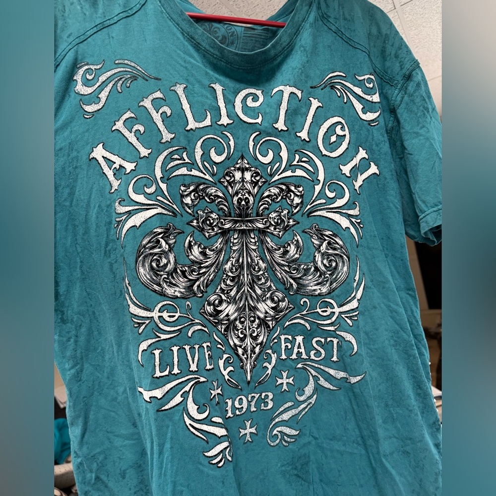 Affliction Blue Graphic Tee